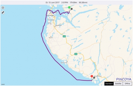 „von Jørpeland -> ungeplant -> nach Kirkehamn auf Hidra“