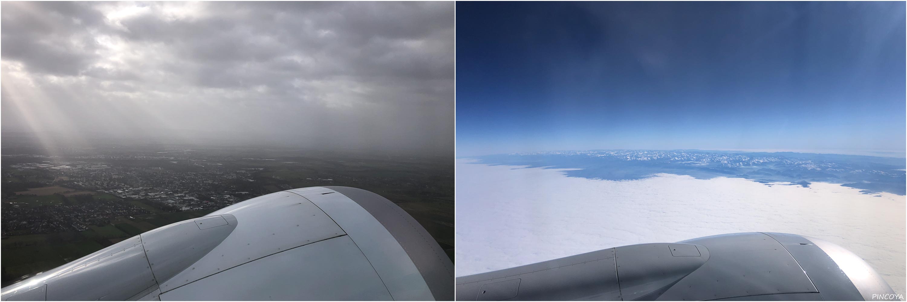 „Rechts die schneebedeckten Pyrenäen“