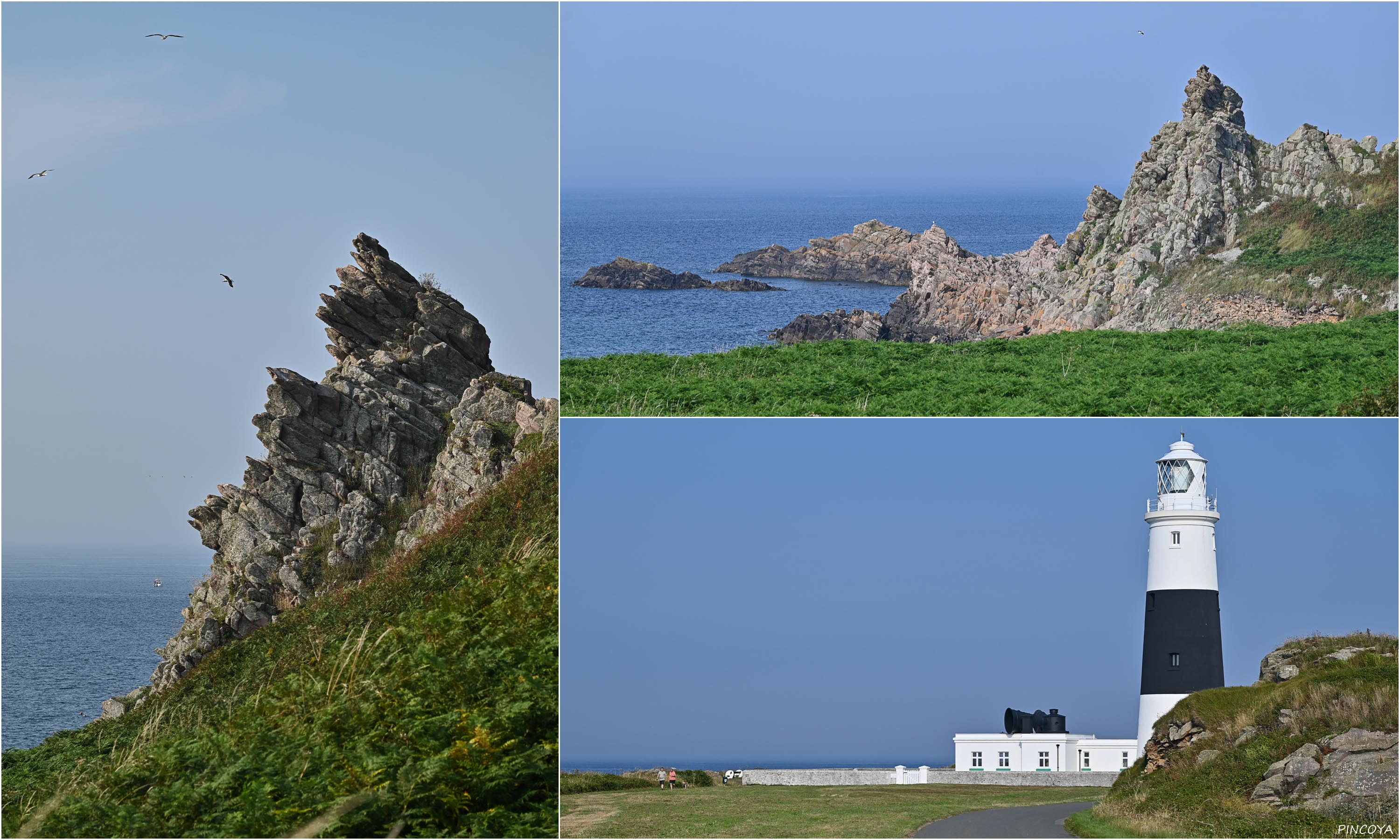 „Schroffe Felsen am Quesnard Lighthouse“