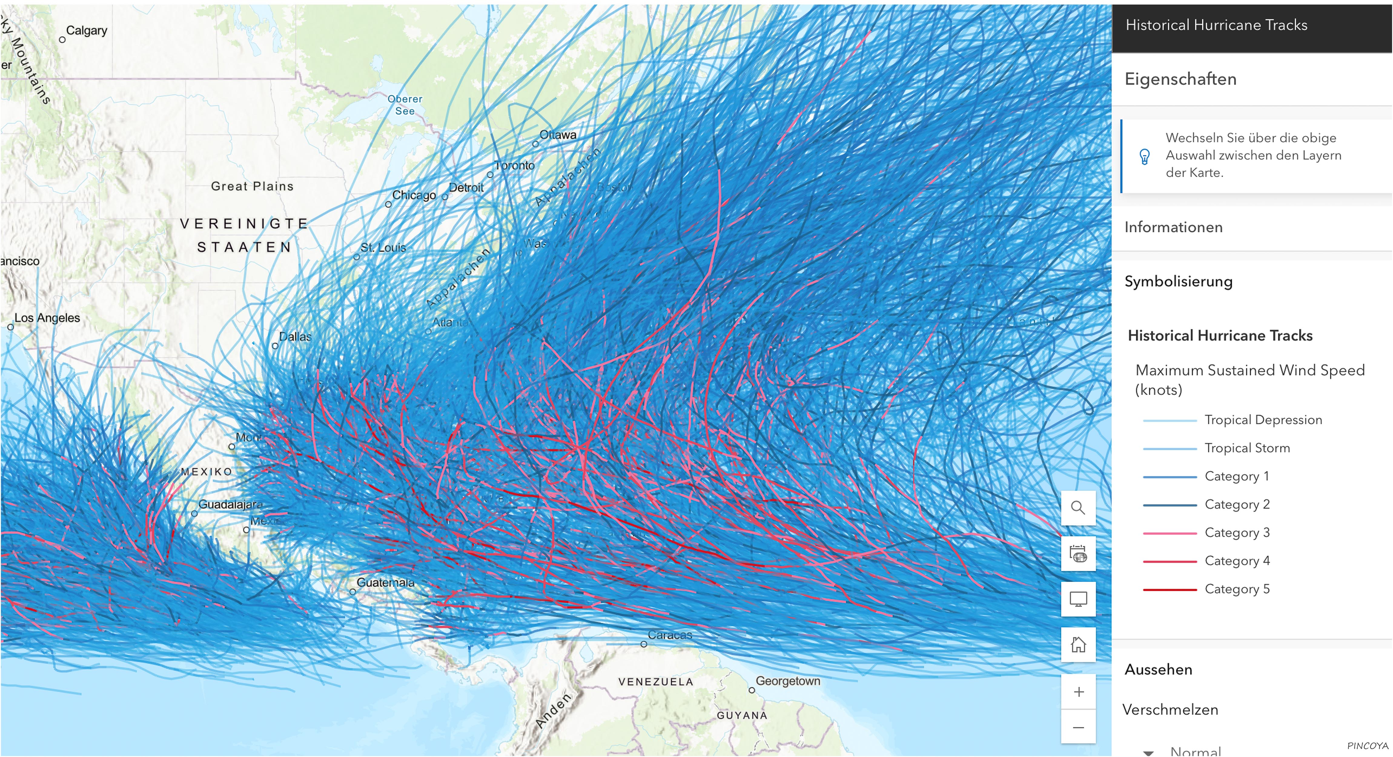 „Alle Hurricanes seit Aufzeichnungsbeginn.“