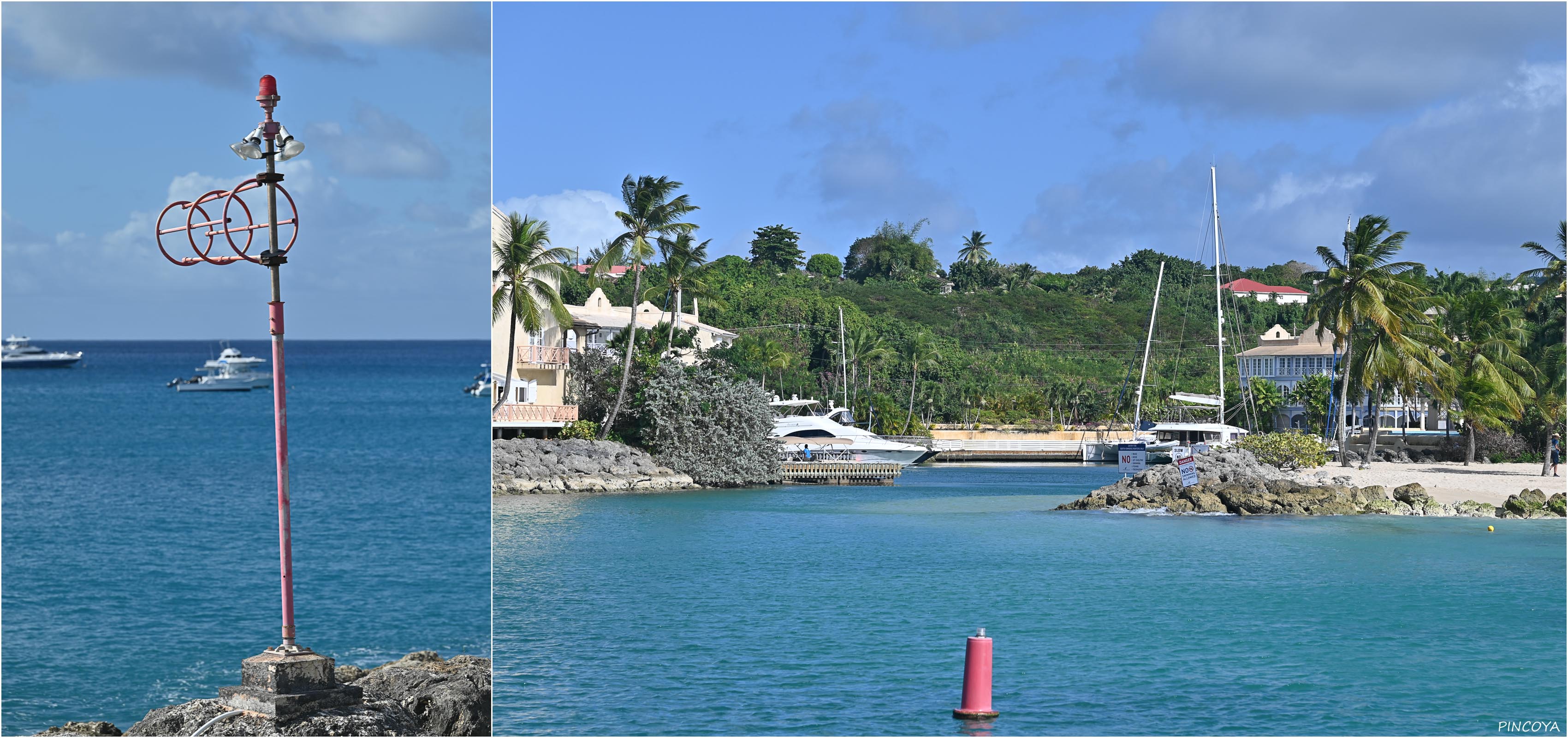 „Vor der Einfahrt in die Marina des Resorts“