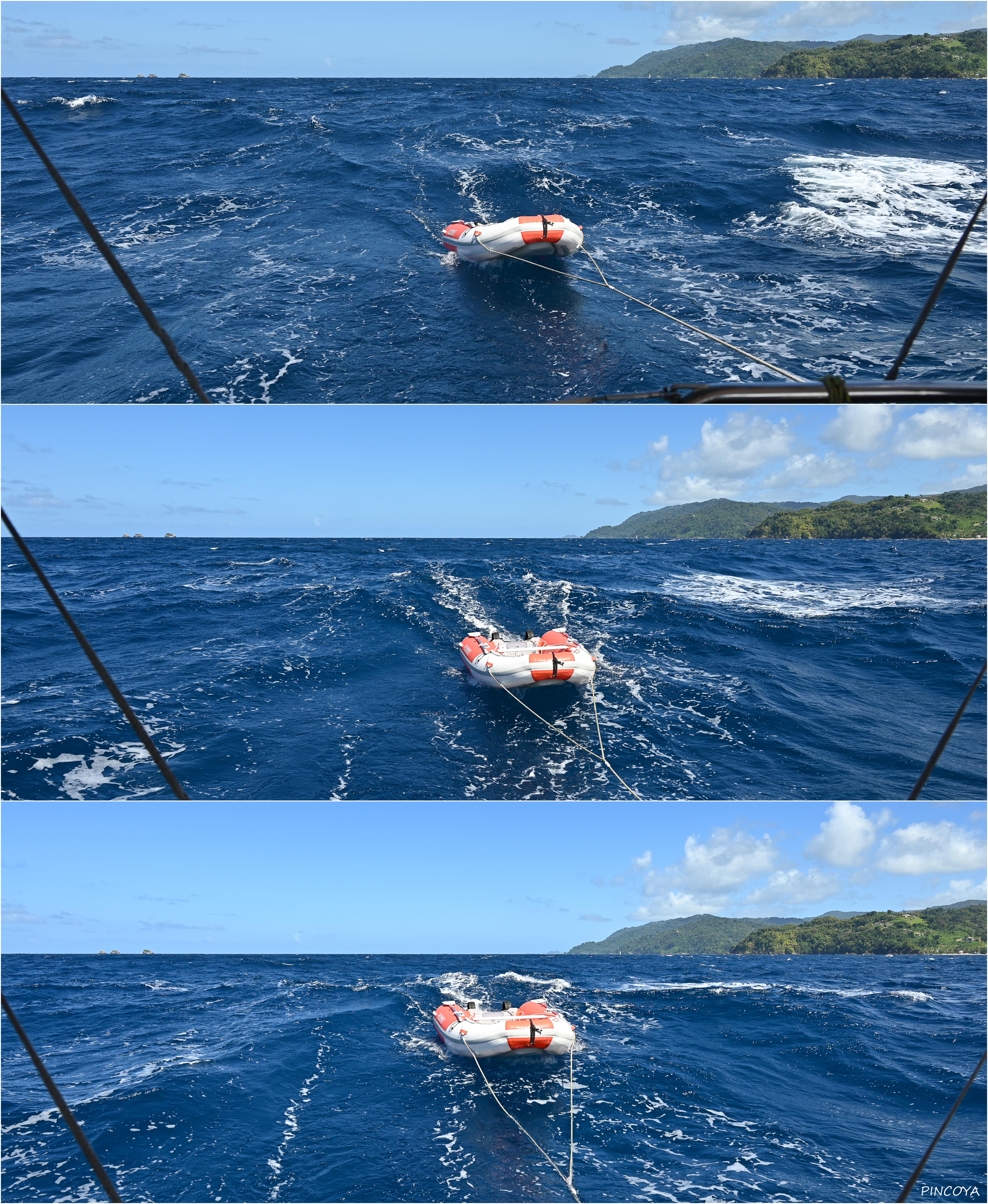 „Unser Dinghy folgt uns mal schneller und mal langsamer“